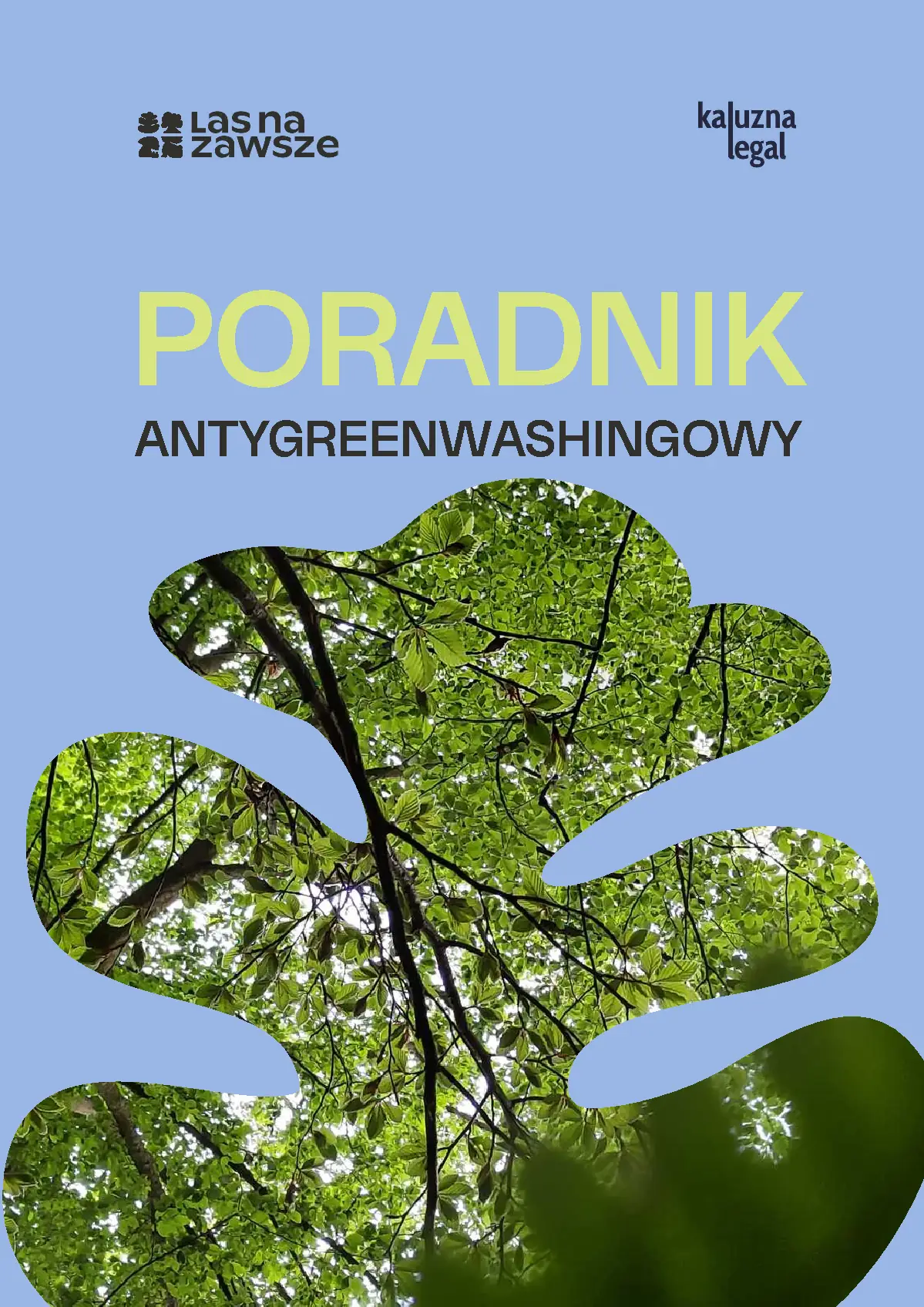 Okładka poradnika antygreenwashingowego Las Na Zawsze i kaluzna.legal